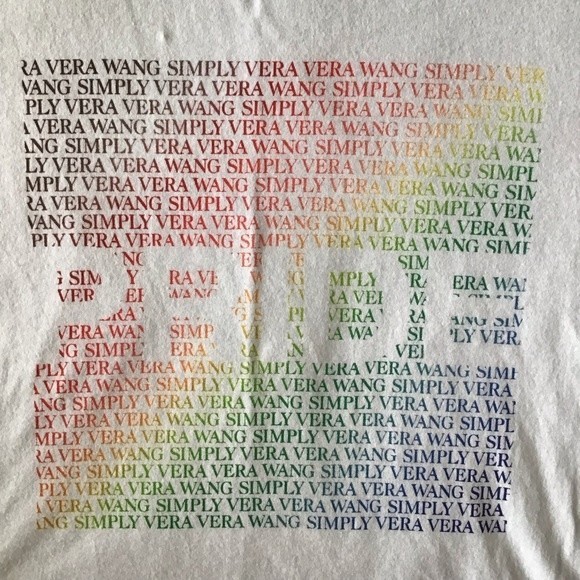 SimplyVera Vera Wang Pride Tee White Multicolored Short Sleeves Cotton Size XL - Picture 3 of 6